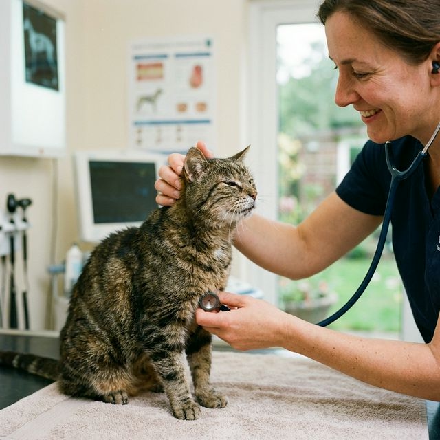 Cat undergoing kidney treatment