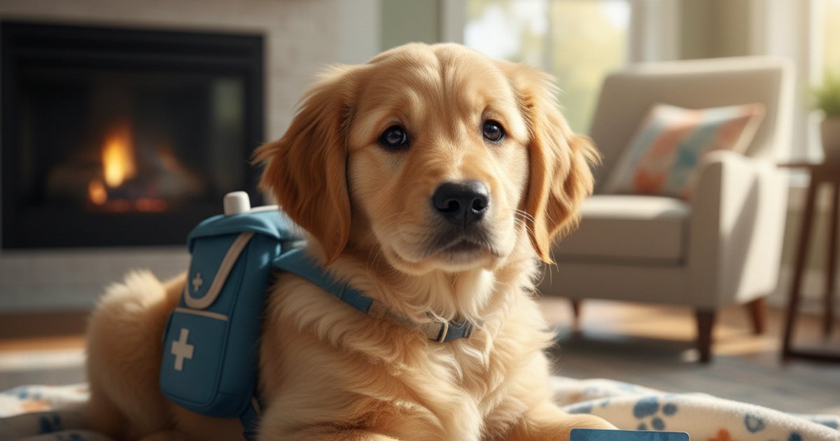 A dog sitting next to a Chewy delivery box looking at a tablet