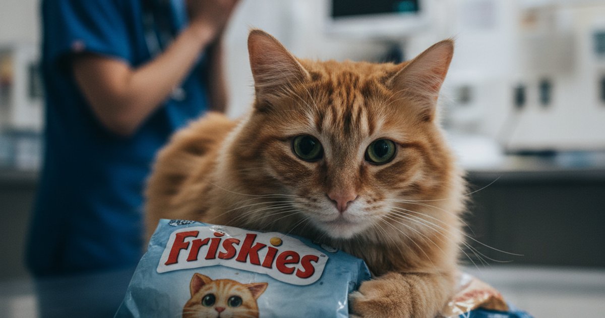 An orange tabby cat eating dry kibble out of a ceramic bowl