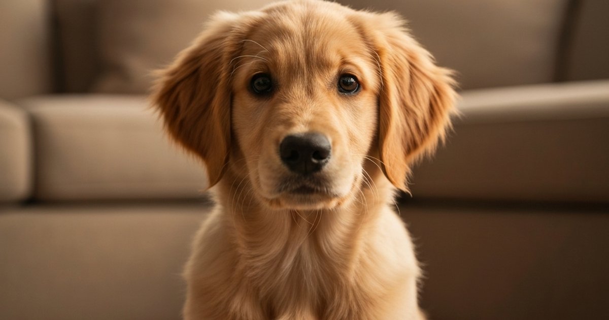 A happy puppy with a calculator, illustrating the cost of pet insurance.