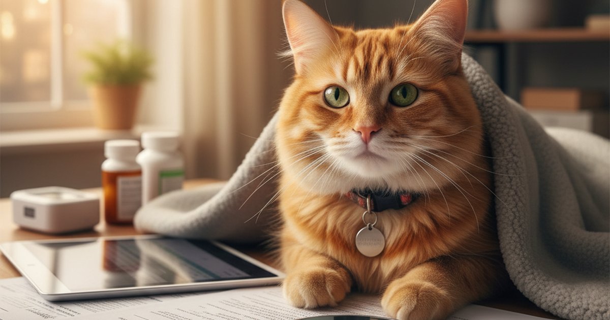 Veterinarian reviewing digital x-rays on a tablet while consulting a pet owner
