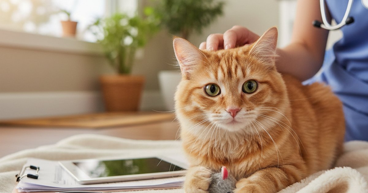 Vet tech comforting a worried dog owner in an emergency room waiting area