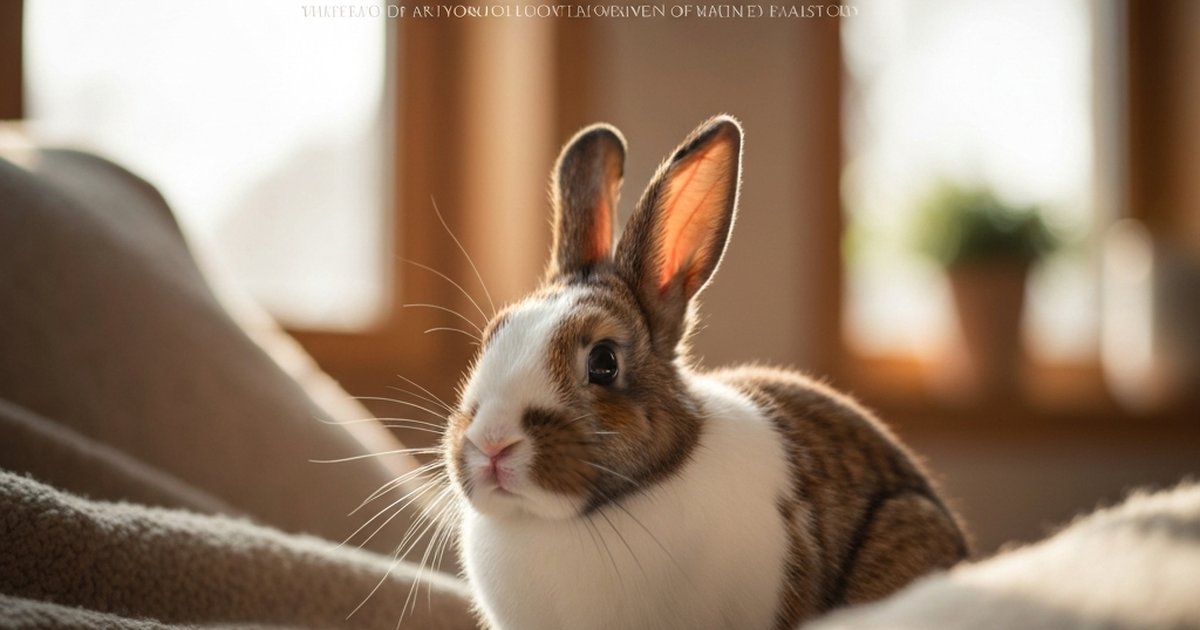 Cute rabbit eating hay