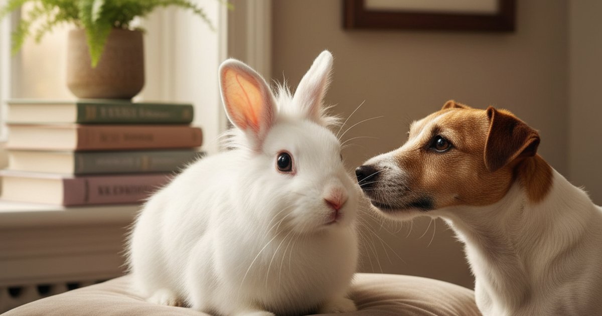 A lop-eared rabbit sitting next to a stethoscope